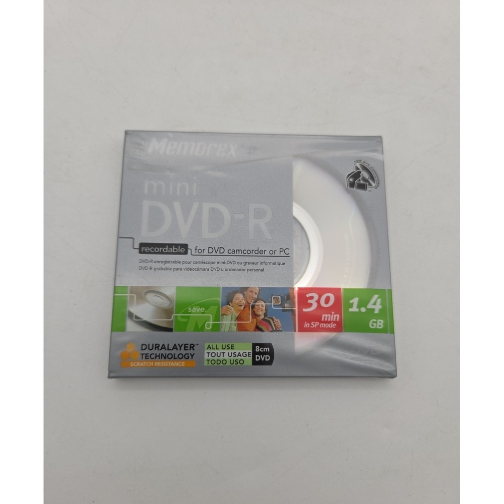 Memorex Mini DVD-R Recordable 1 Disc for DVD Camcorder 1.4GB 30min [0416] Sealed